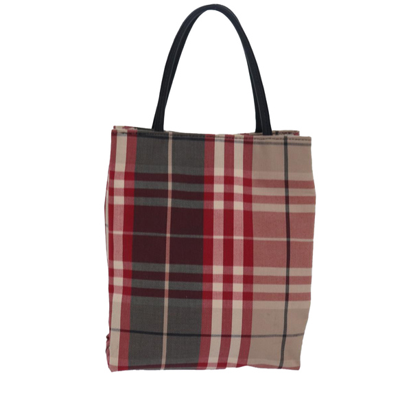 BURBERRY Nova Check Hand Bag Canvas Red Auth 81671 - Picture 13 of 16